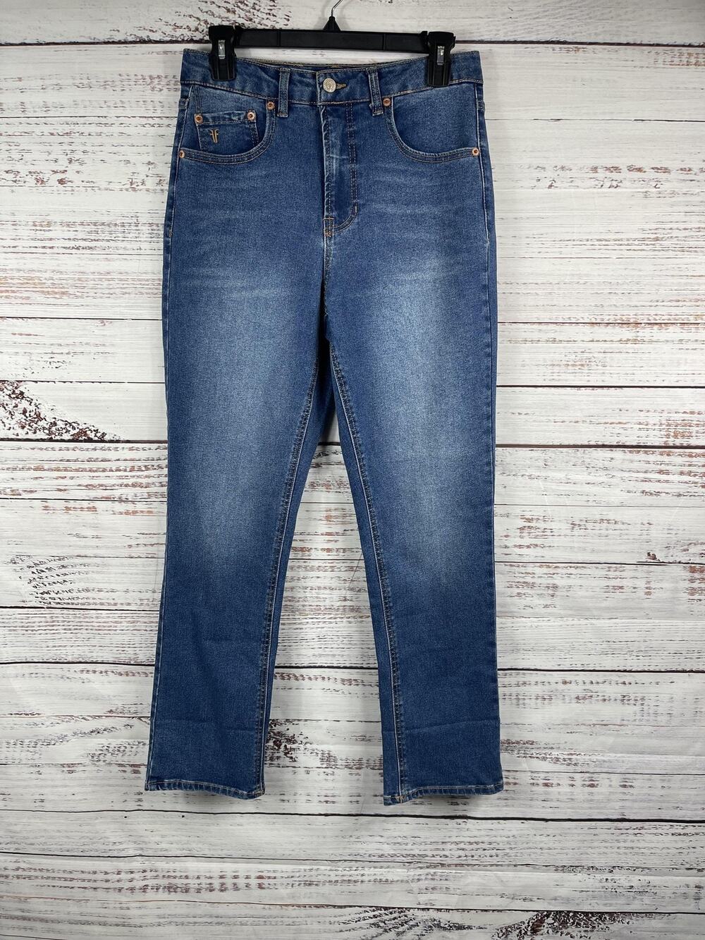 Frye Jeans Women's Size 27 Blue High Rise Slim Straight Stretch Denim Pants